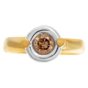 Bezel set diamond ring in 18k with