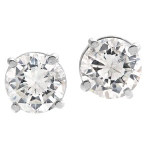 Diamond studs 1.0 carat each mounted in 18k white gold