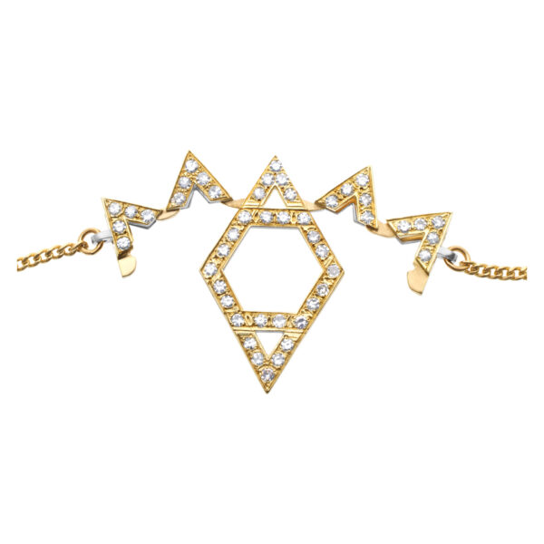 Star of David with pave 0.75 carat of diamonds in 18k yellow gold