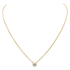 Diamond pendant in 14k yellow gold. Approx. 0.56 carat diamond I Color, SI1 Clarity.