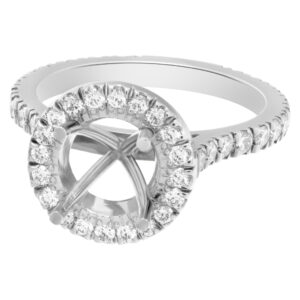 Platinum ring setting with 1.5 carats in diamonds