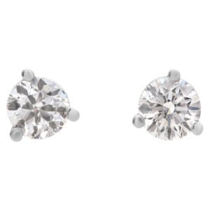 GIA certified diamond studs 0.24 carat (F color, I1 clarity) and 0.26 carat (D color, I1 clarity)