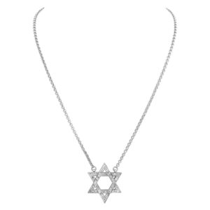 "Star of David" pendant with approximately 0.75 carats of pave diamonds in 18k white gold