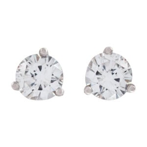 GIA certified diamond studs 0.46 carat (F color, I1 clarity) and 0.42 carat (G color, I1 clarity)