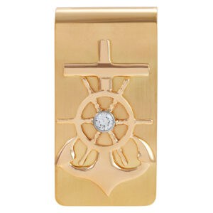 Ahoy, Matey! 18k money clip hand made by Gray & Sons with GIA certified 0.47 carat diamond