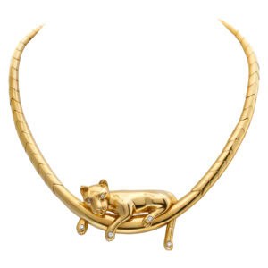 Wild cat necklace in 18k yellow gold