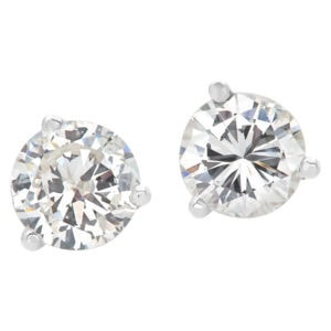 GIA certified diamond studs 0.49 carat (J color, I1 clarity) and 0.55 carat (L color, I2 clarity)