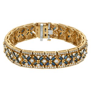 Sapphire & diamond bracelet in 14k yellow gold