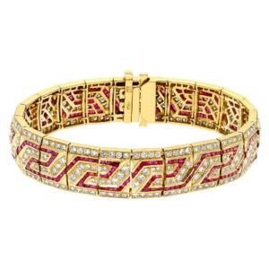 Bracelet with rubies and diamonds in 18k