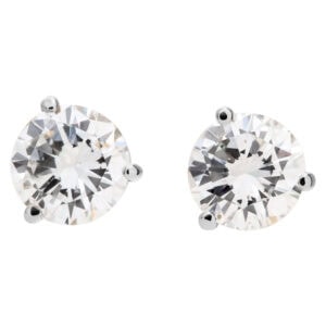 GIA certified diamond studs 0.92 carat (H color, SI2 clarity) and 0.96 carat (I color, SI2 clarity)