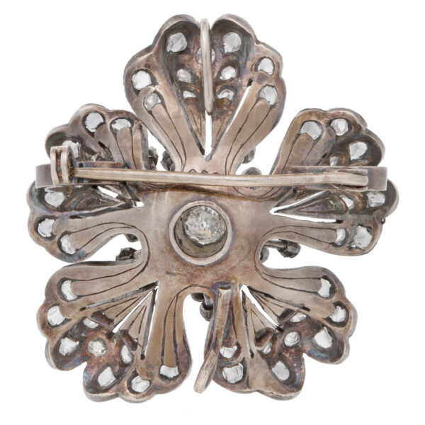 Antique Victorian Diamond Flower Brooch