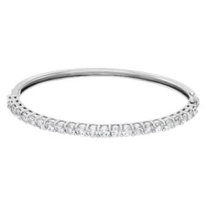 Diamond bangle with 4.60 carats in diamonds set 14k white gold