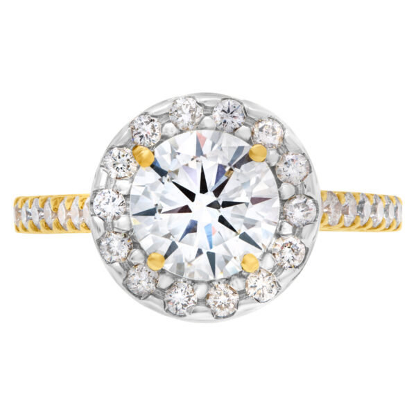 GIA certified round brilliant cut diamond 1.51 carat (G color, VS2 clarity) ring