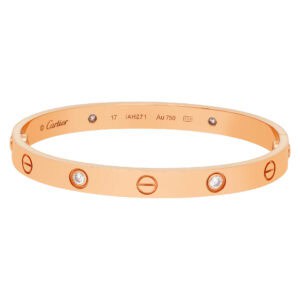 Cartier Love bracelet with 4 diamonds in 18k rose gold