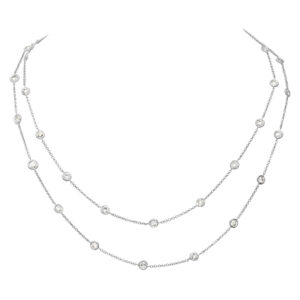 Bright & brilliant "DIAMONDS BY THE YARD" necklace in 18k white gold, over 3.50 carats in VS-SI diamonds.