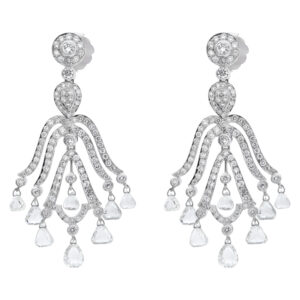 Gorgeous diamond drop earrings in 18k white gold