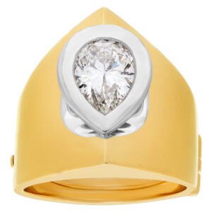 GIA certified pear brilliant shape 1.23 carat (J color, VS1 clarity, Excellent Polish) ring