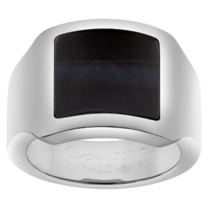 Cartier Santos Dumont Hawk's Eye ring in 18k white gold