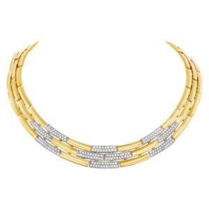 Diamond link necklace with over 2 carats in diamonds set in 18k