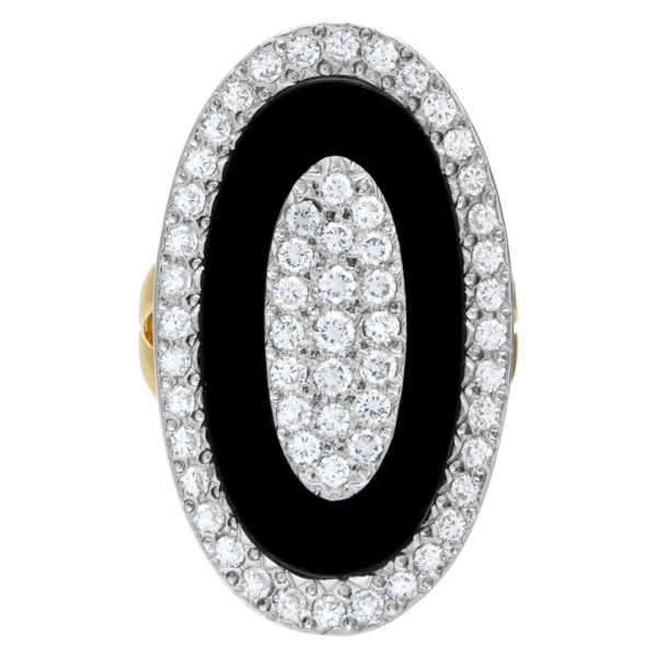 Onyx and diamond ring in 18k with 1.60 carats in G-H, VS-SI diamonds