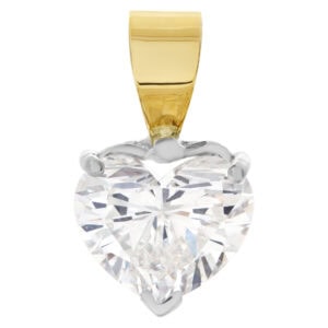 GIA certified 2.76 carat  (J color, I1 clarity) heart brilliant cut diamond in a pendant setting