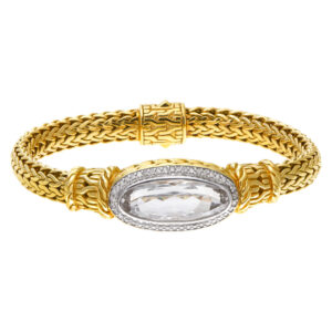 John Hardy diamond 18k gold bracelet