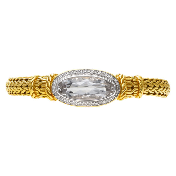 John Hardy diamond 18k gold bracelet