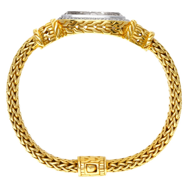 John Hardy diamond 18k gold bracelet