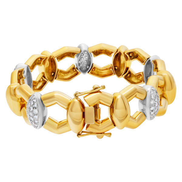 Diamond bracelet set in 18k yellow gold approximately 2.35 carats in diamonds