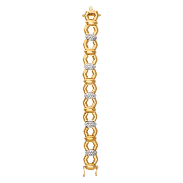 Diamond bracelet set in 18k yellow gold approximately 2.35 carats in diamonds