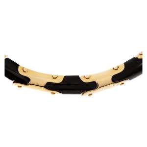 Heavy black onyx and 18k link necklace signed by Fabian