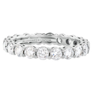 Tiffany & Co. Diamond Eternity Band and Ring platinum ring with 1.80 carat full cut round brilliant diamonds