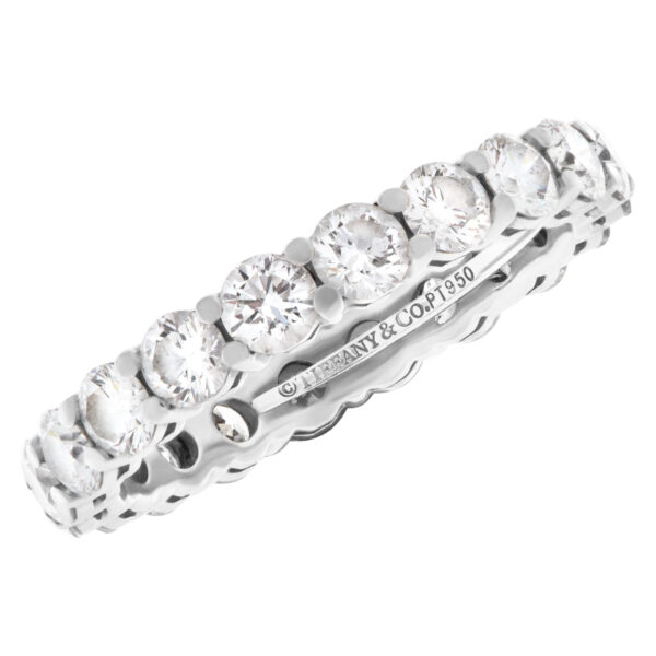 Tiffany & Co. Diamond Eternity Band and Ring platinum ring with 1.80 carat full cut round brilliant diamonds