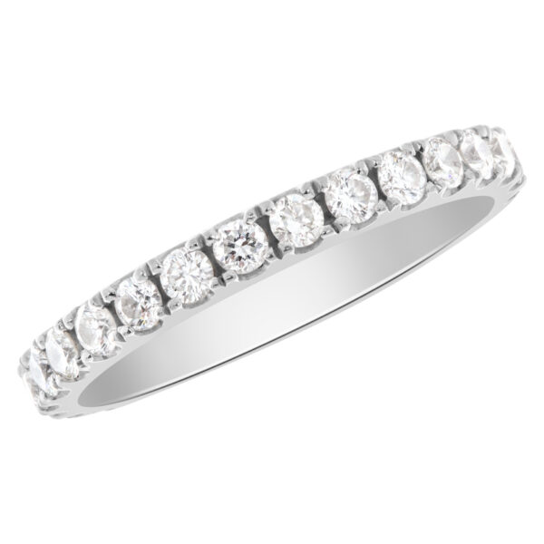 Diamond Eternity Band and Ring in 18k white gold