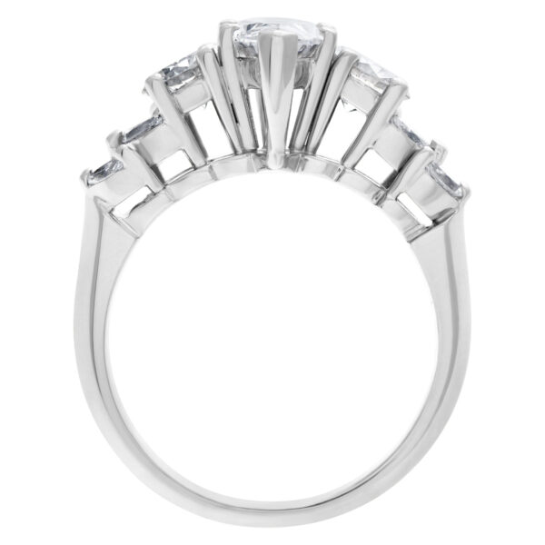 GIA certified marquise brilliant cut diamond 1.13 carat (E color, SI1 clarity) ring in 14k white gold setting