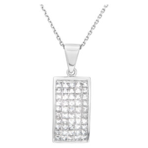 Diamond pendant on 14k white gold chain