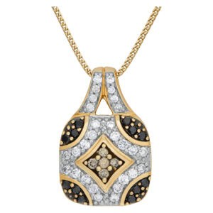 Diamond pendant and chain in 14k