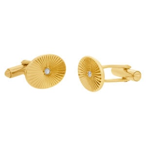 Sunburst design cufflink and 3 piece tuxedo stud set in 14k yellow gold