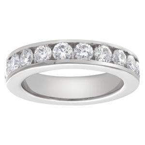 Eternity diamond band with over 2 carats in H-I color, VS-SI  clarity round diamonds set in 14k white gold.