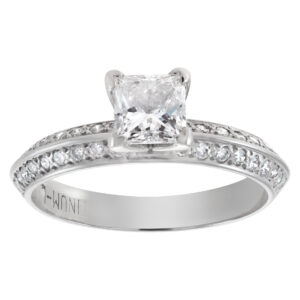 Princess cut diamond engagement ring in platinum, approx. 0.50 ct