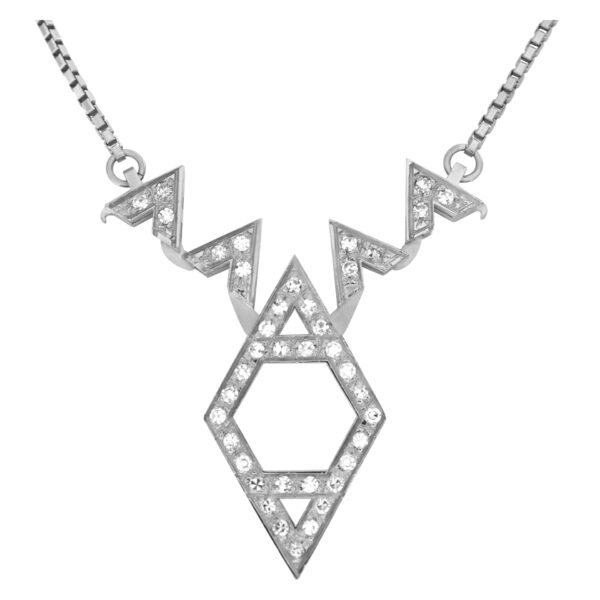 "Star of David" pendant with approximately 0.75 carat pave diamonds set in 18k white gold