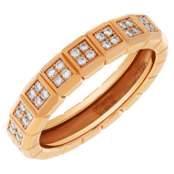 Chopard "Ice Cube Pure" eternity ring in 18k rose gold with diamonds.0.45 carat (G-VS)