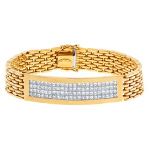 18k yellow gold bracelet with 88 diamonds approx 3.5 cts