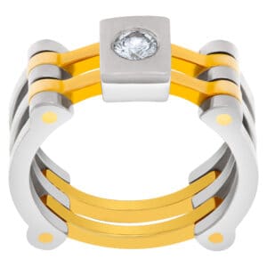 Diamond ring in platinum and 18k yellow gold