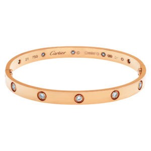 Cartier Love bracelet in 18k rose gold with with 10 diamonds