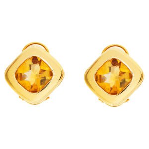 Faceted citrine earrings in 14k