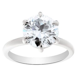 GIA certified round brilliant cut diamond 3.17 carat (I color, VS1 clarity) ring