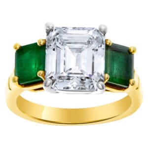 GIA certified Emerald cut diamond 4.50 carat (H color, VS2 clarity) ring