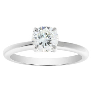 GIA certified round brilliant cut diamond 0.98 carat (G color, VS1 clarity) ring