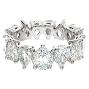 Platinum pear shape eternity diamond band with approximately 5.80 carats in pear shape diamonds